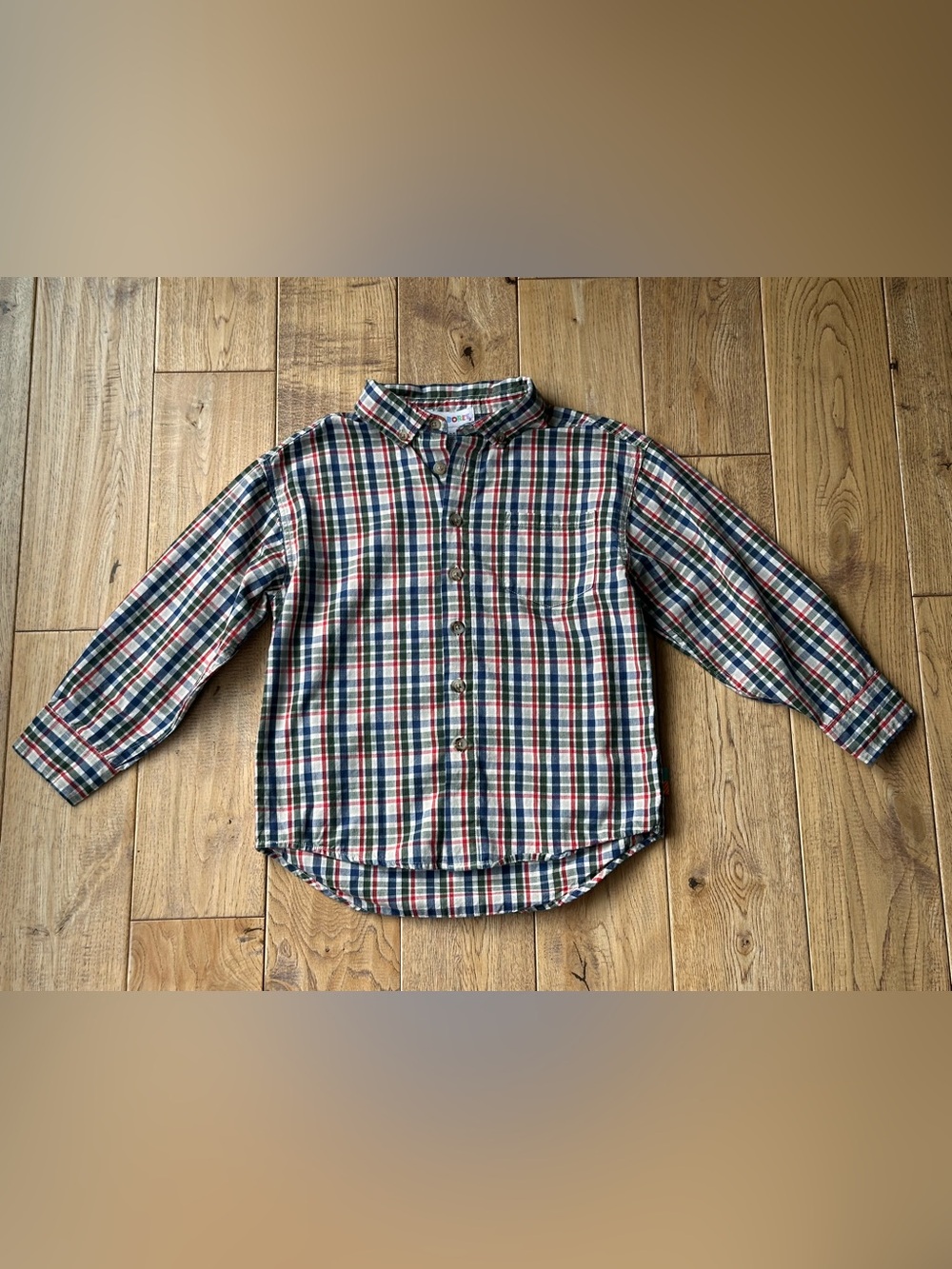 Gymboree Vintage Rainbow Tag Plaid Button Down Shirt size X-Large 5-6